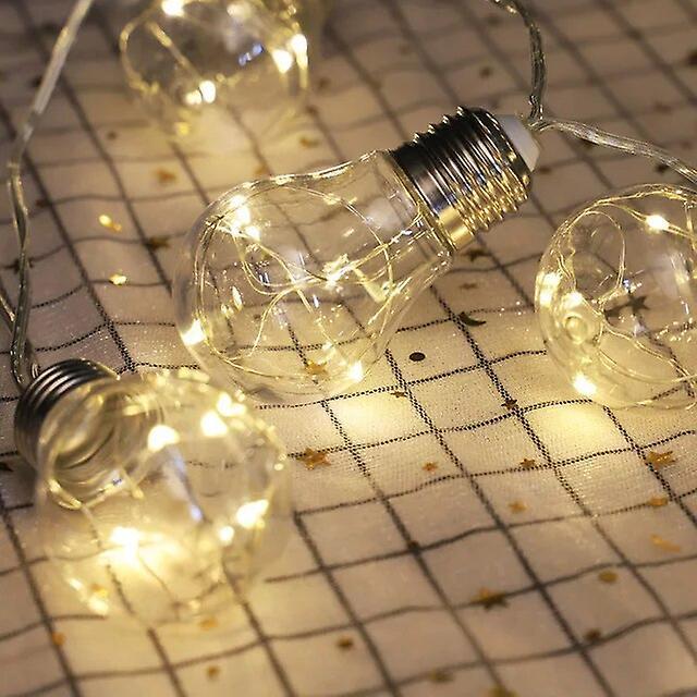 Bicaco Solar String Light Outdoor Edison Vintage Plastic 10 Bulbs Hanging Waterproof String Lights For Deck Yard Tents Party Decor warm white 5m 10...