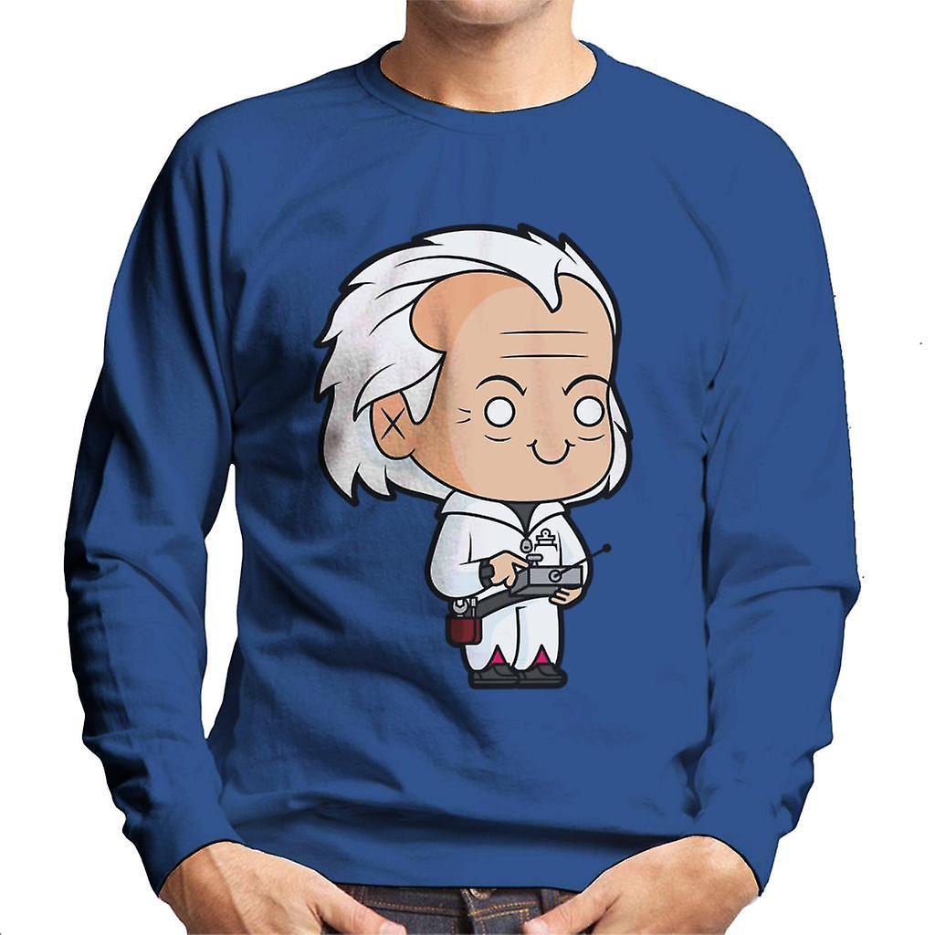 Back to the Future Dr Emmett Brown Kawaii Men's Sweatshirt Royal Blue Small