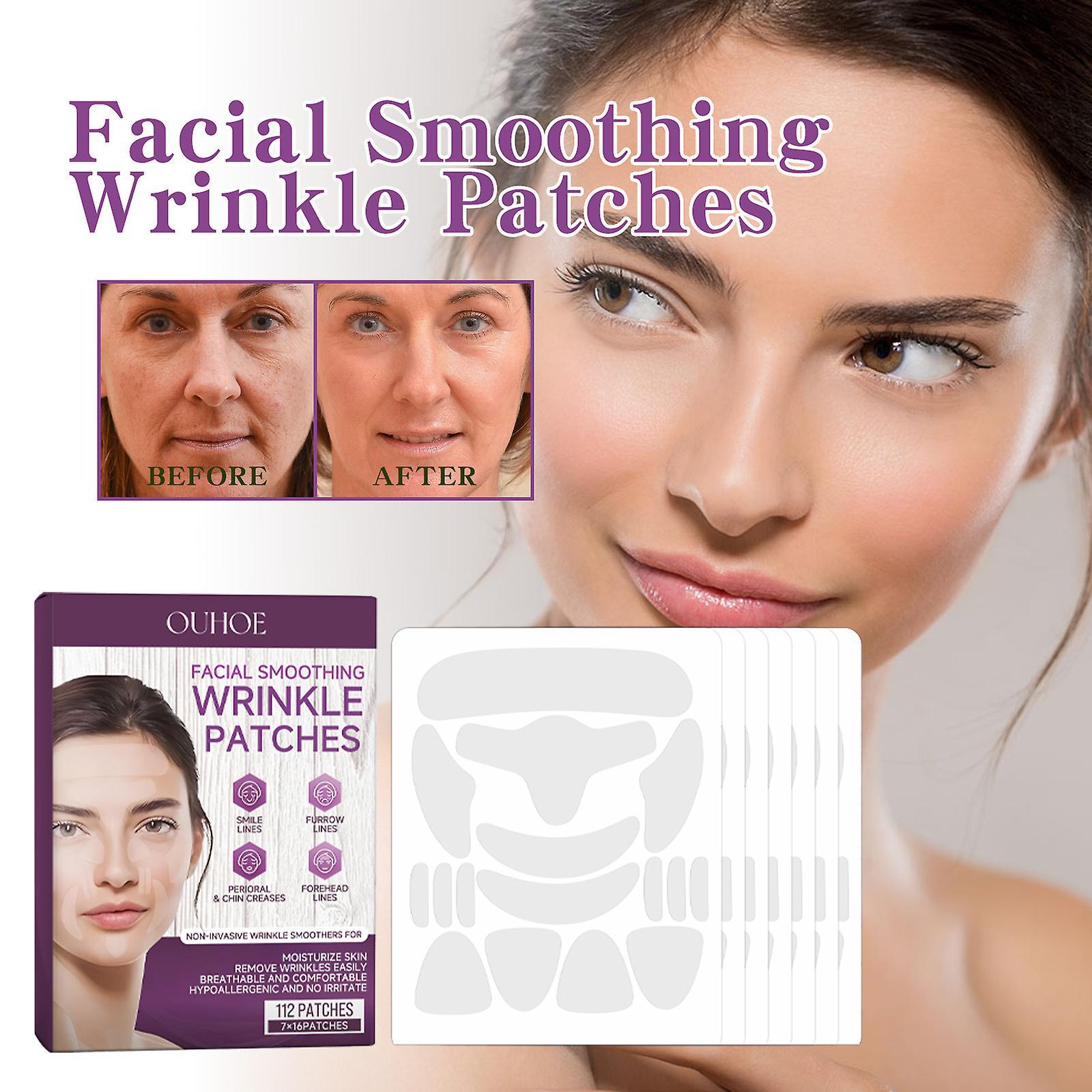 Frusde Facial Wrinkle Smoothing Patches, Anti Wrinkle Face Strips, Reusable Face Tape for Reducing Forehead Eye and Around Mouth & Upper Lip Wrinkl...