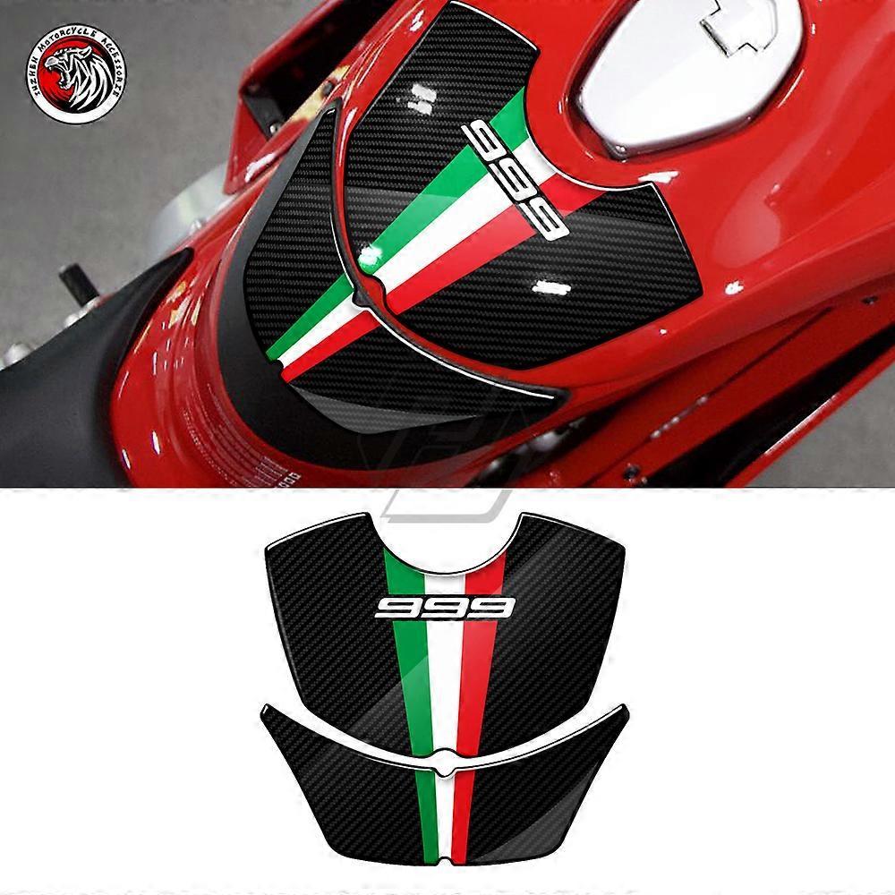 Redkid 3D Resin Motorcycle Gas Tank Pad Protection Decals Case for Ducati 999 2003-2006 Carbon Look