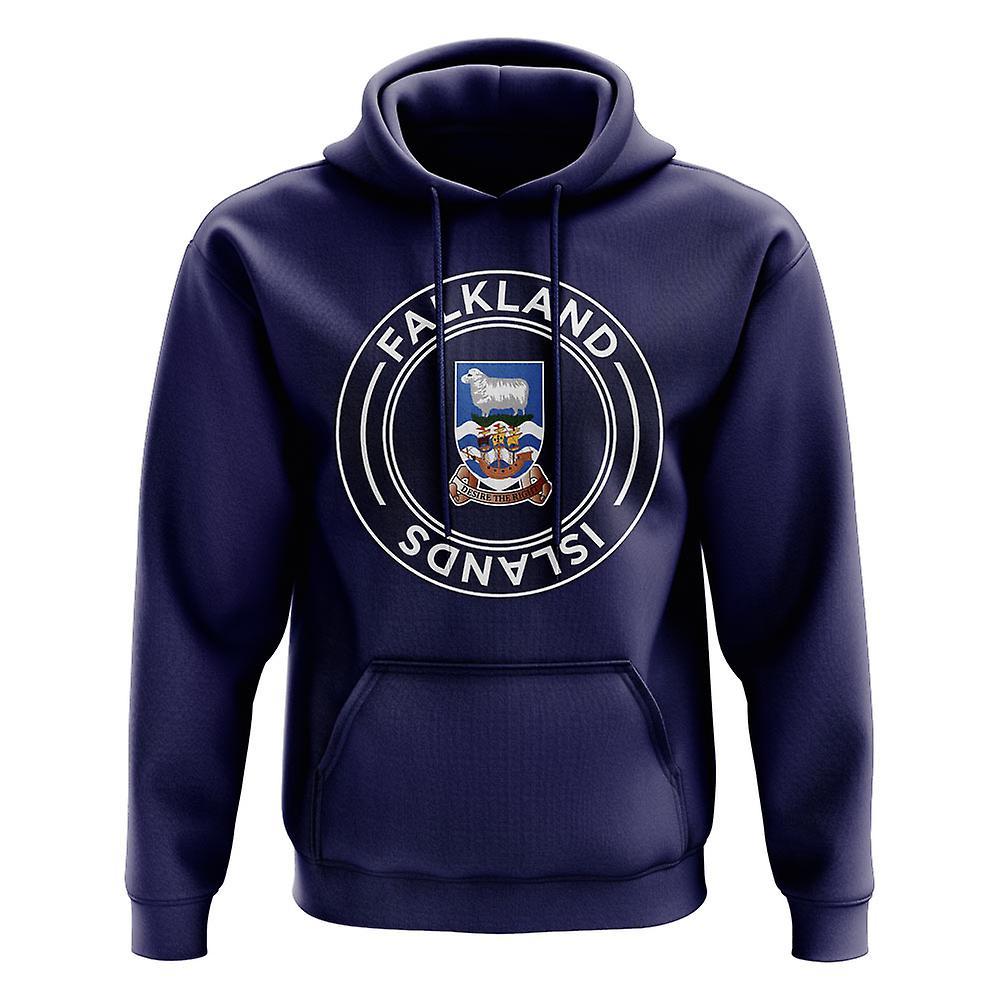 UKSoccerShop Falkland Islands Football Badge Hoodie (Navy) XXLW