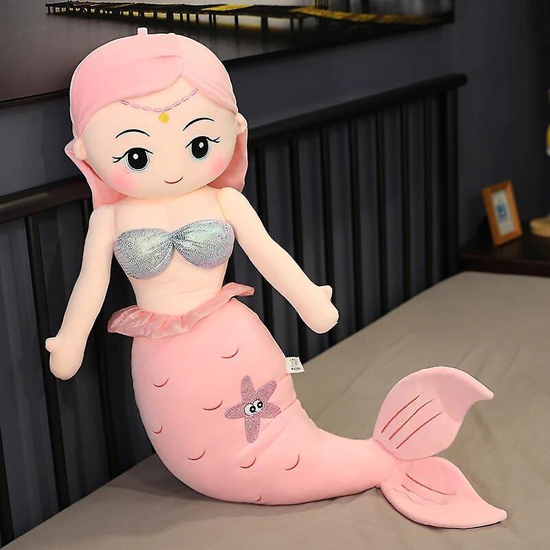 Smytv Multi Size Kawaii Mermaid Plush Toys Soft Animal Pillow Stuffed Toy Princess Dolls Children Boys And Girls Birthday Gifts Decor pink 100cm