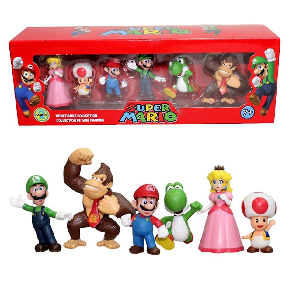 Renekton 6pcs/set 4-7cm Super Mario Bros Pvc Action Figure Toys Dolls Model Set Luigi Yoshi Donkey Kong Mushroom For Kids Birthday Gifts 5th genera...