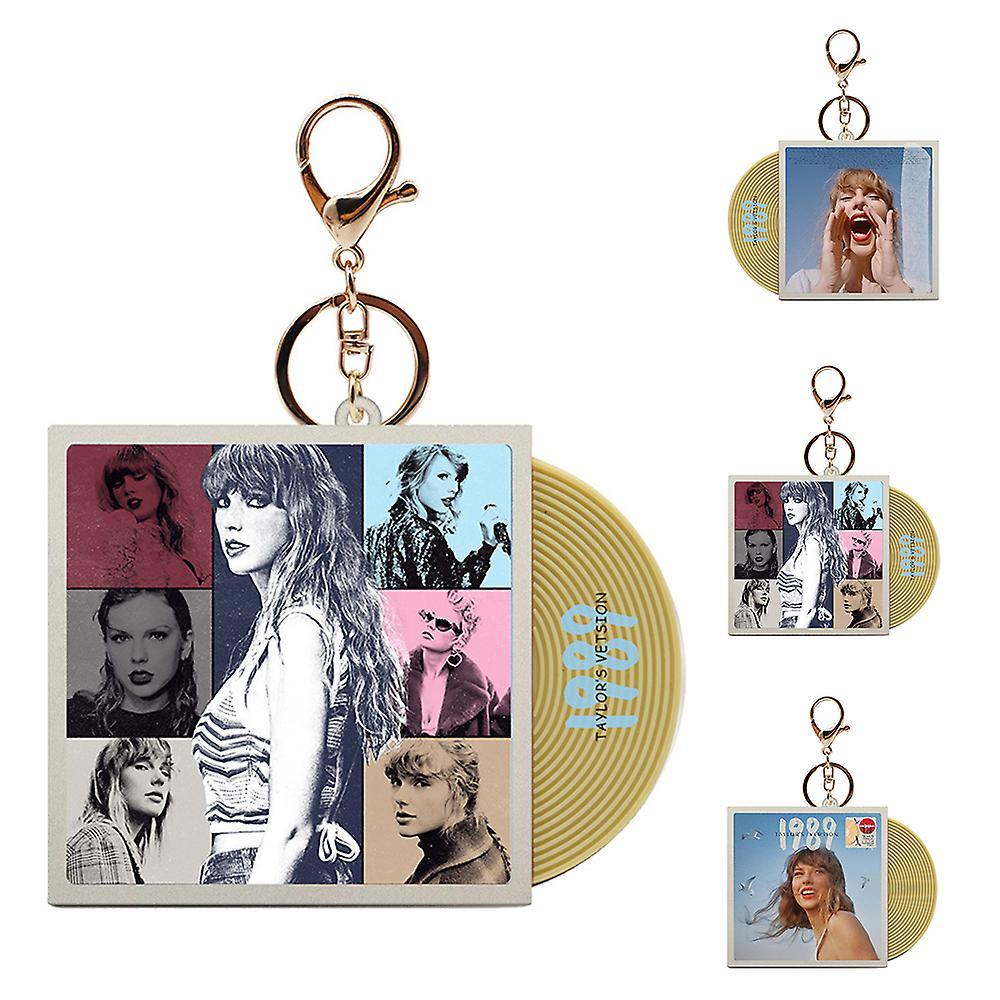 Ochime 2024 Taylor Swift Keychain 1989 Cd Album Pendant Keyring Bag Charm Swiftie Fans Adult Kids New Year Gifts A