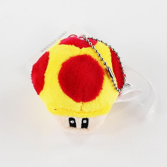 Slowmoose Super Mario Bros Mushroom Plush Keychain/pendant Toy golden 6cm