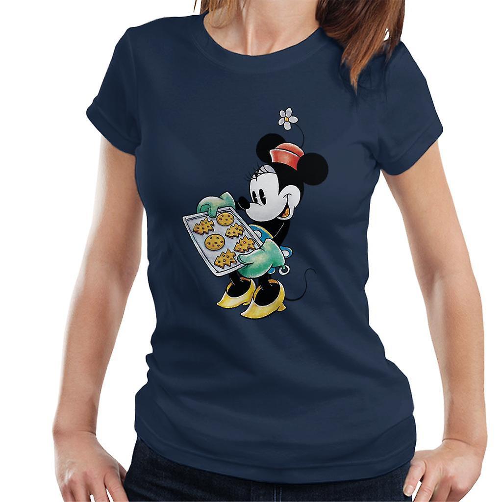 Disney Christmas Minnie Mouse Festive Baking Women's T-Shirt Navy Blue X-Large