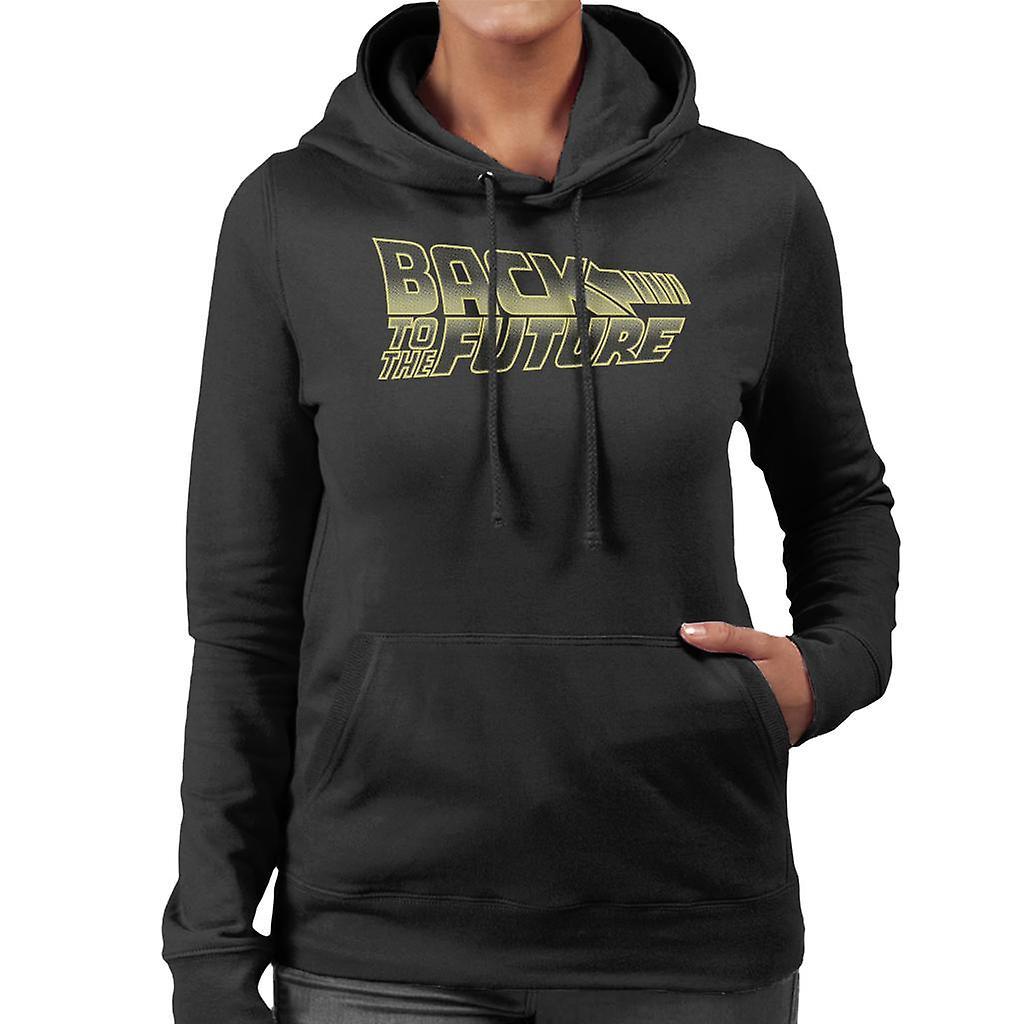 Back to the Future Gold Logo Women's Hooded Sweatshirt Black XX-Large