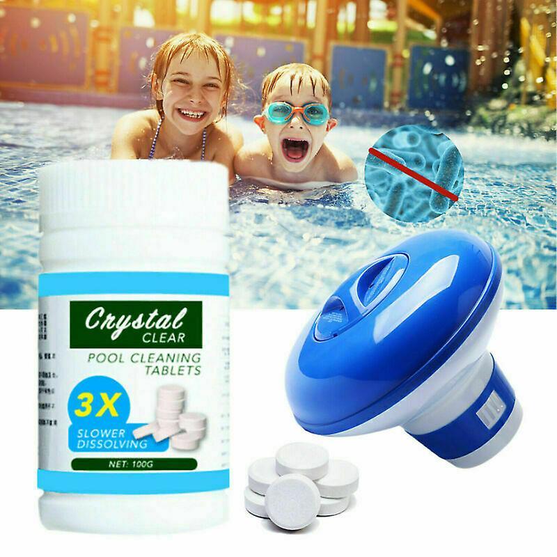 Shkiv 100 Chlorine Tablets +floating Chemical Dispenser Hot Tub Swimming Pool Cleaning