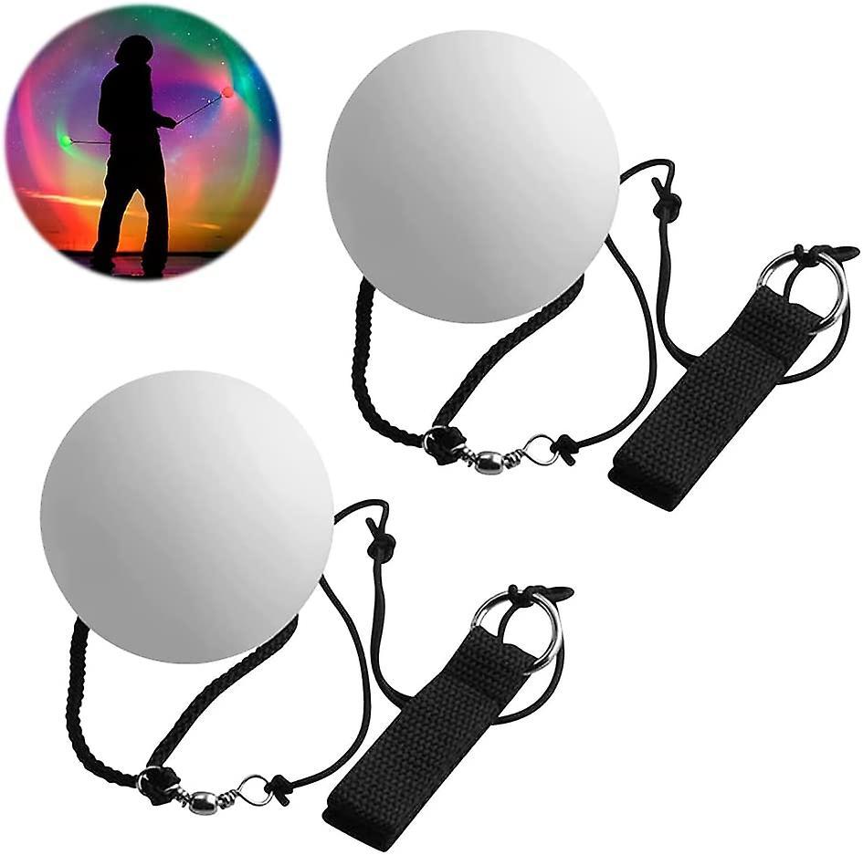 Bxhd Led Poi Balls, Set Of 2 Led Poi Juggling Balls With Rainbow Colours And Strobe Effect, Led Glow Poi Set For Beginners And Professionals red/bl...