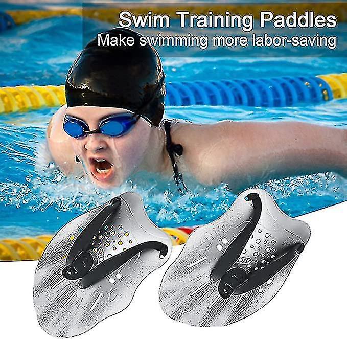 Riyan Swim Paddles Hand, Swim Training Hand Paddles With Adjustable Straps Tw black