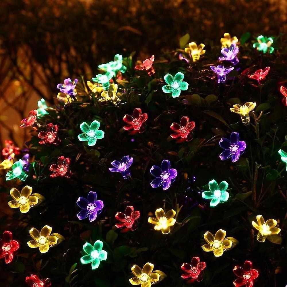 Yeye Solar light chain outside flowers, 7m 50 LEDs light chain solar outside waterproof LED light chain c