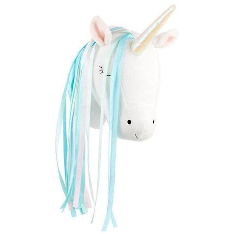 Slowmoose Soft Plush Stuffed Unicorn/swan Head For Wall Decoration Blue/White