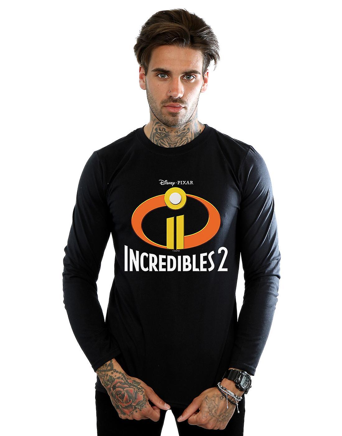 Absolute Cult Disney Men's Incredibles 2 Emblem Logo Long Sleeved T-Shirt Black Large