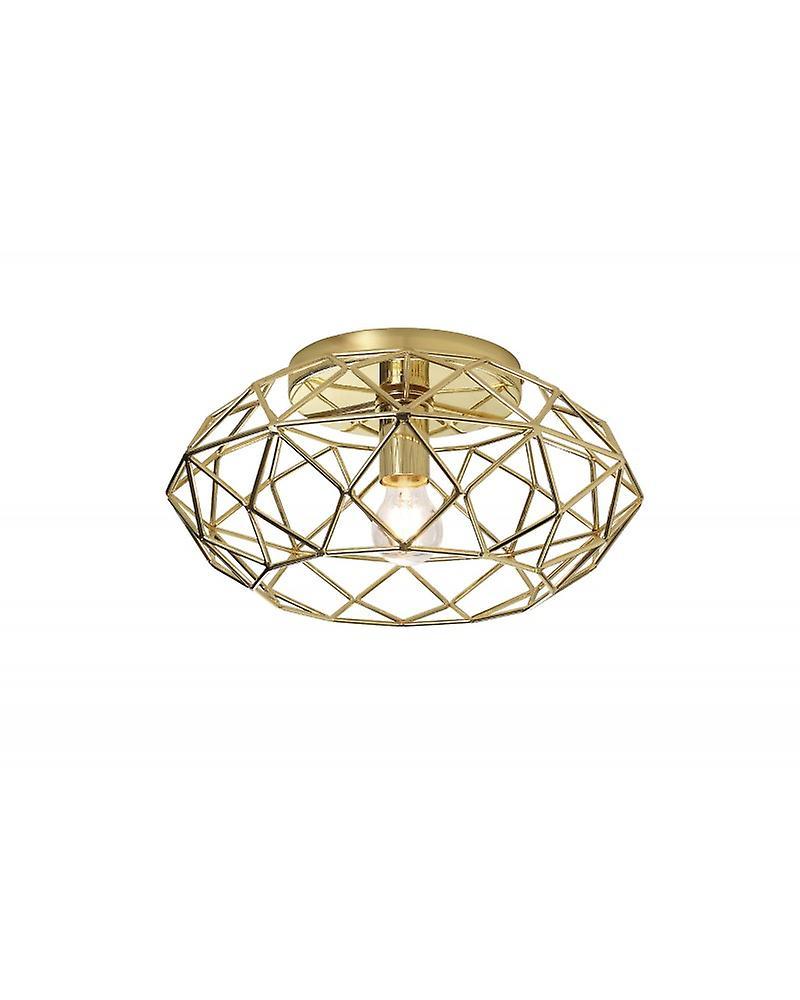 Volani Brooklyn Flush Ceiling, 1 X E27, Polished Brass