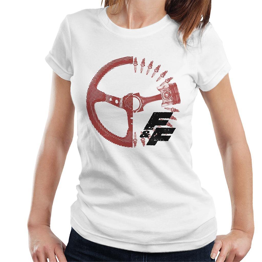 Fast & Furious Fast and Furious Driving Wheel X Ray Women's T-Shirt White Small