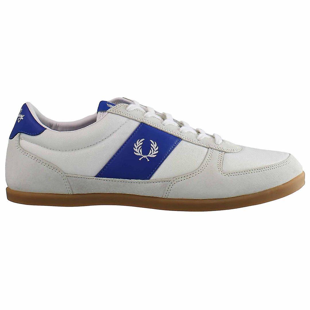 Fred Perry Oakfield Nylon Lace-Up White Smooth Leather Mens Trainers B2043_939 UK 10,EU 45,US 11