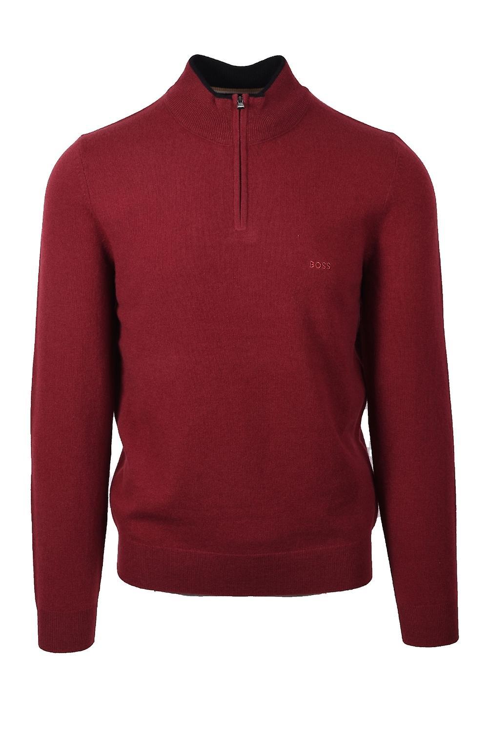 Hugo Boss Men's BOSS Black Boss Black Marlo Half Zip Knitwear Dark Red black/red Size L