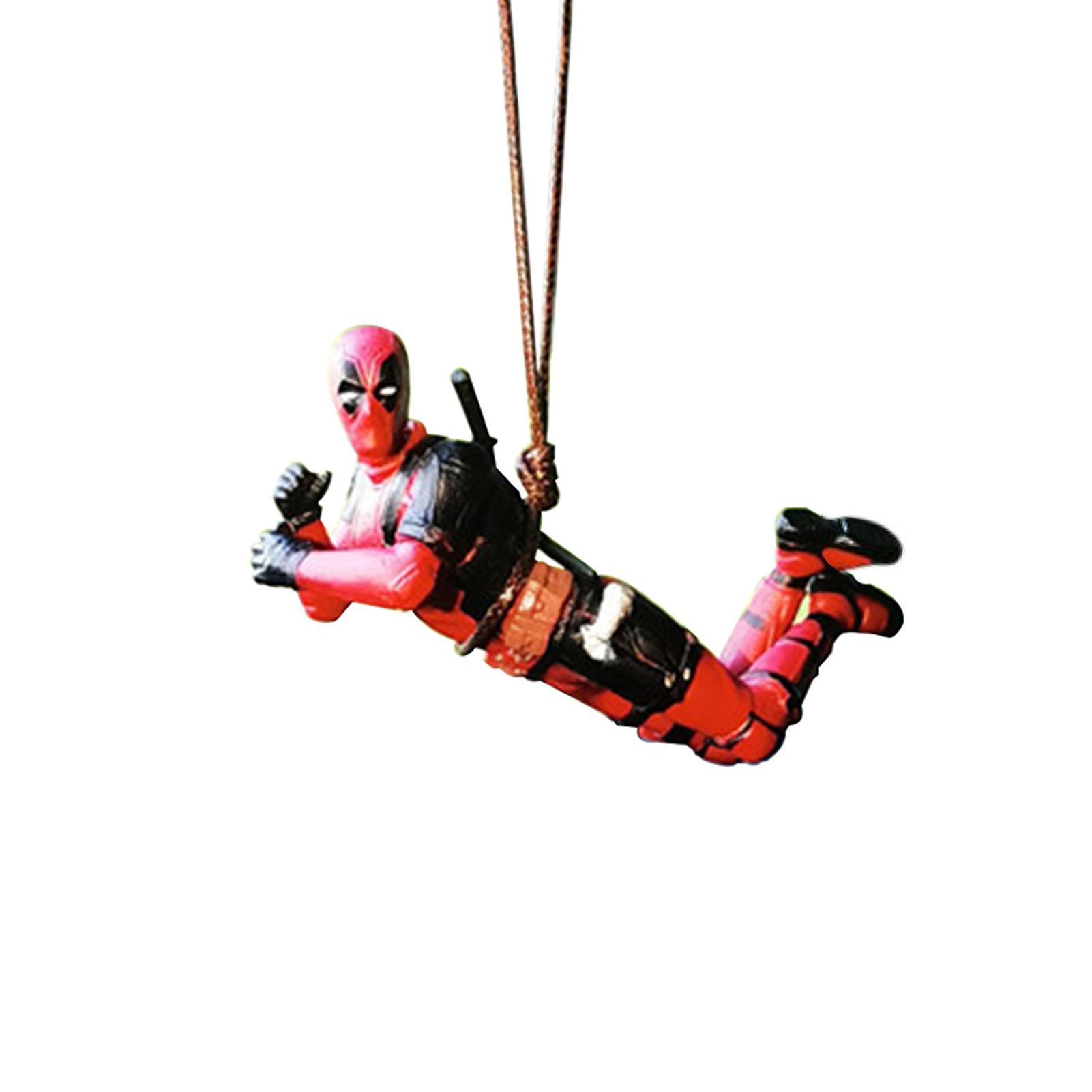 Bluethy Deadpool Doll Ornament Lovely Chic Swing Design Cartoon Decorate Pvc Deadpool Car Hanging Ornament For Car C