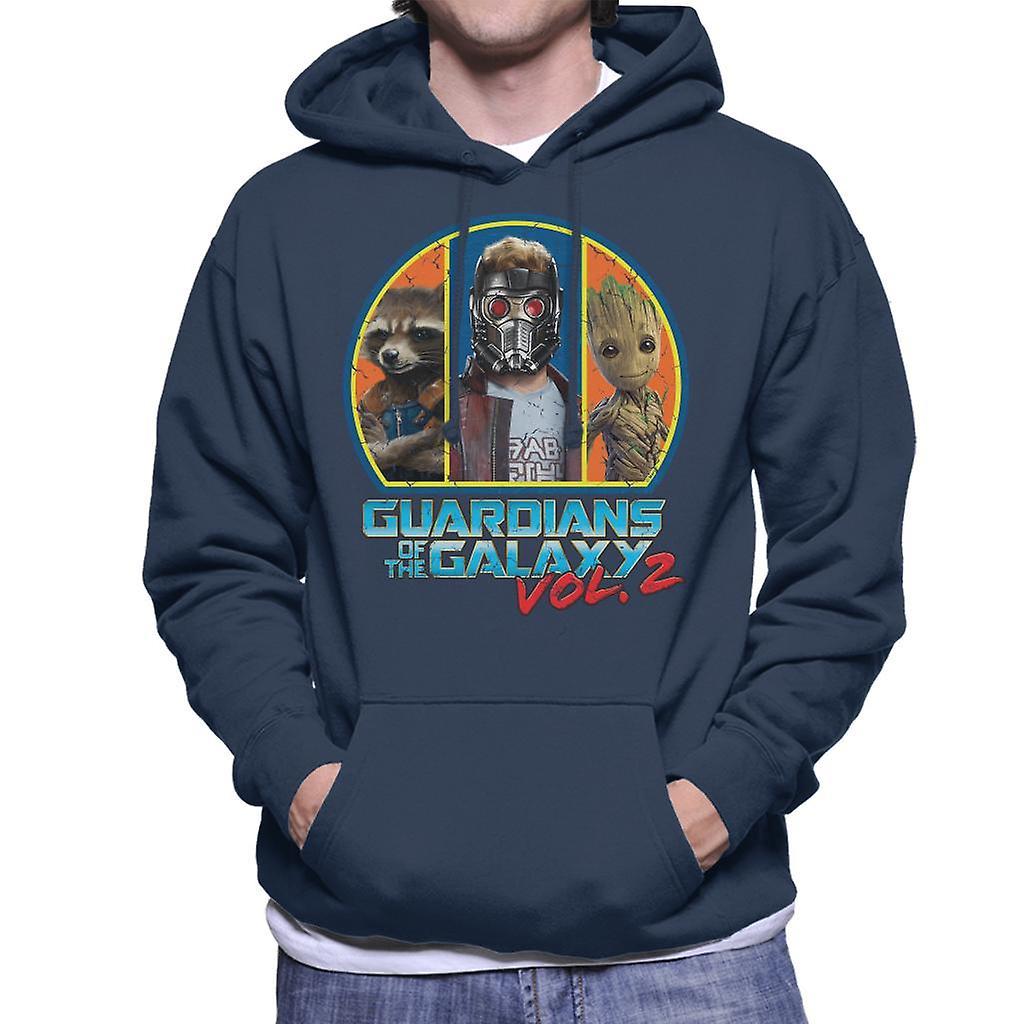 Marvel Guardians Of The Galaxy Vol 2 Main Characters Men's Hooded Sweatshirt Navy Blue Small