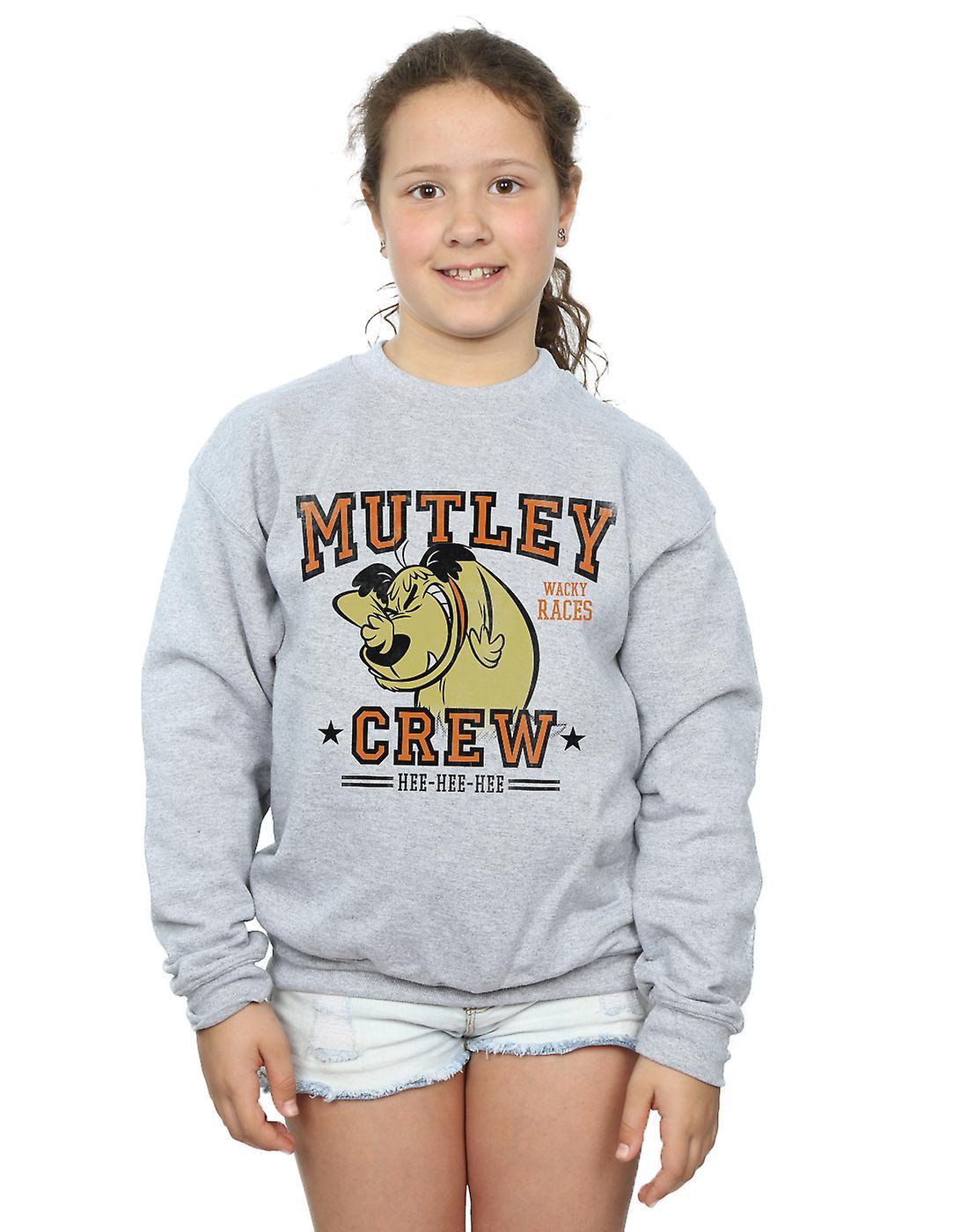 Absolute Cult Wacky Races Girls Mutley Crew Sweatshirt Black 5-6 Years