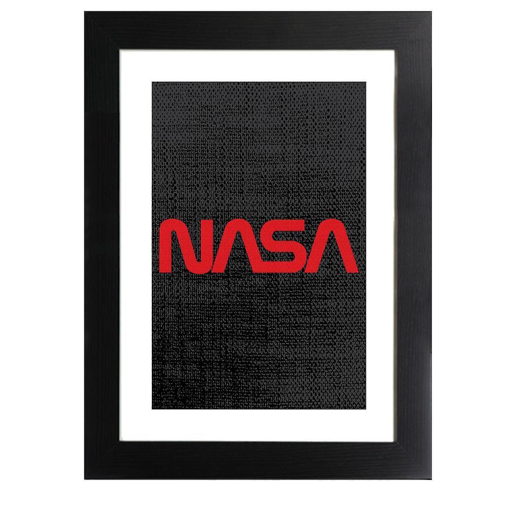 NASA Logo 1975-1992 Framed Print Black 39 x 52 cm