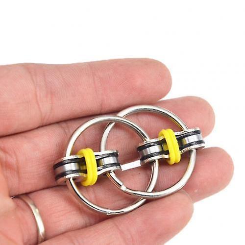 Slowmoose Hand & Finger Spinner, Stress Relief-key Chain Metal Fidget Toy Yellow