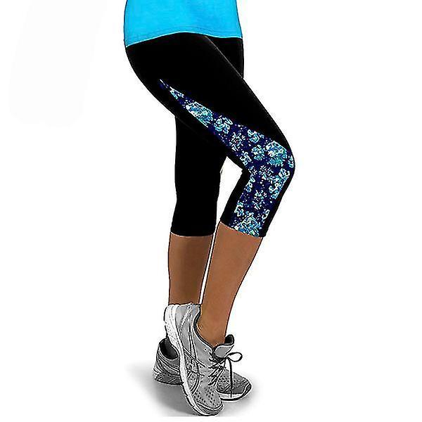 Mike Women 3/4 Capri Yoga Pants Fitness Gym Sports Running Cropped Leggings Workout Pants A L