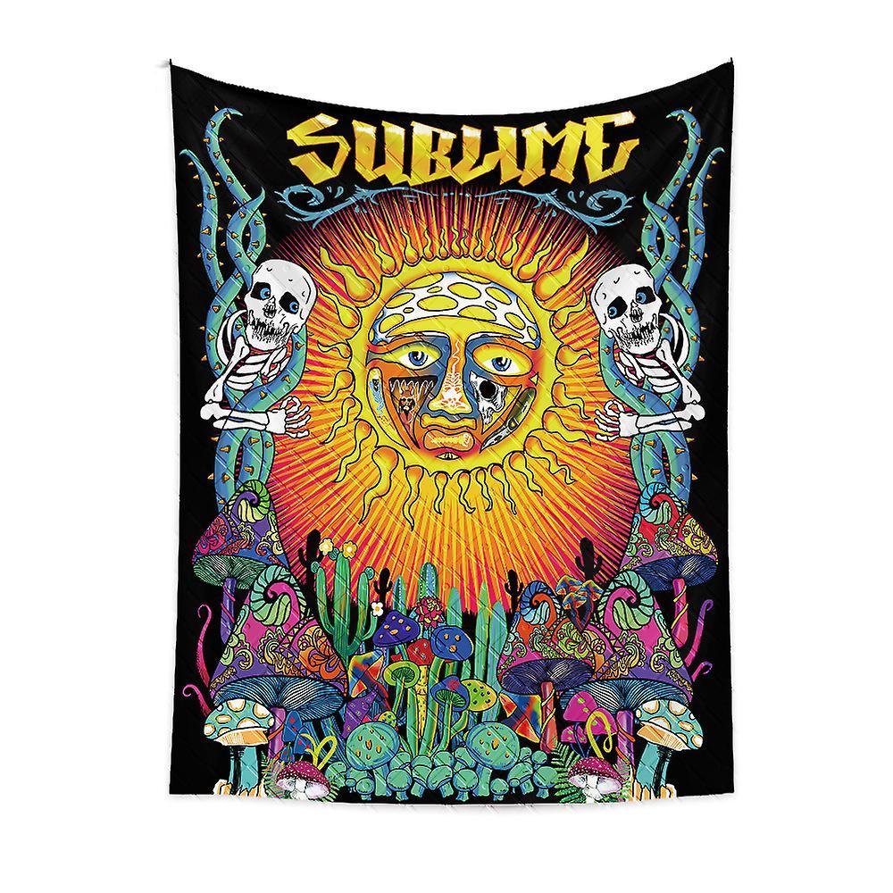 Sakee Sublime Sun Tapestry Wall Hanging, Psychedelic Hippie Vertical Colorful Tapestries With Mushroom Cactus For Bedroom Home Decor 2837 Inch