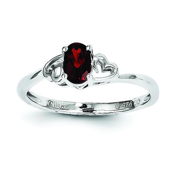 JewelryWeb 925 Sterling Silver Polished Open back Garnet Ring Jewelry for Women - Ring Size: 5 to 10