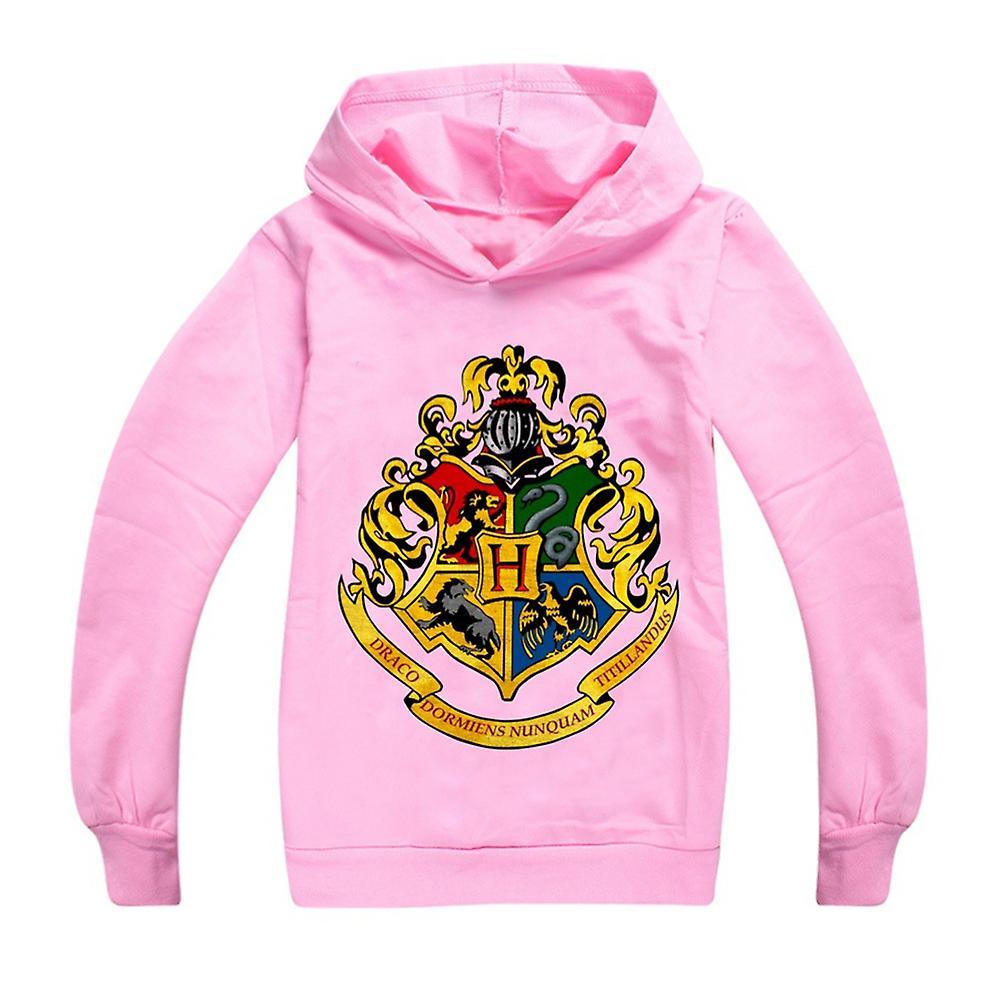 Shakub Halloween Christmas Gifts 7-14 Years Kids Teens Boys Girls Harry Potter Hogwarts Hoodie Hooded Sweatshirt Tops Pink 11-12 Years