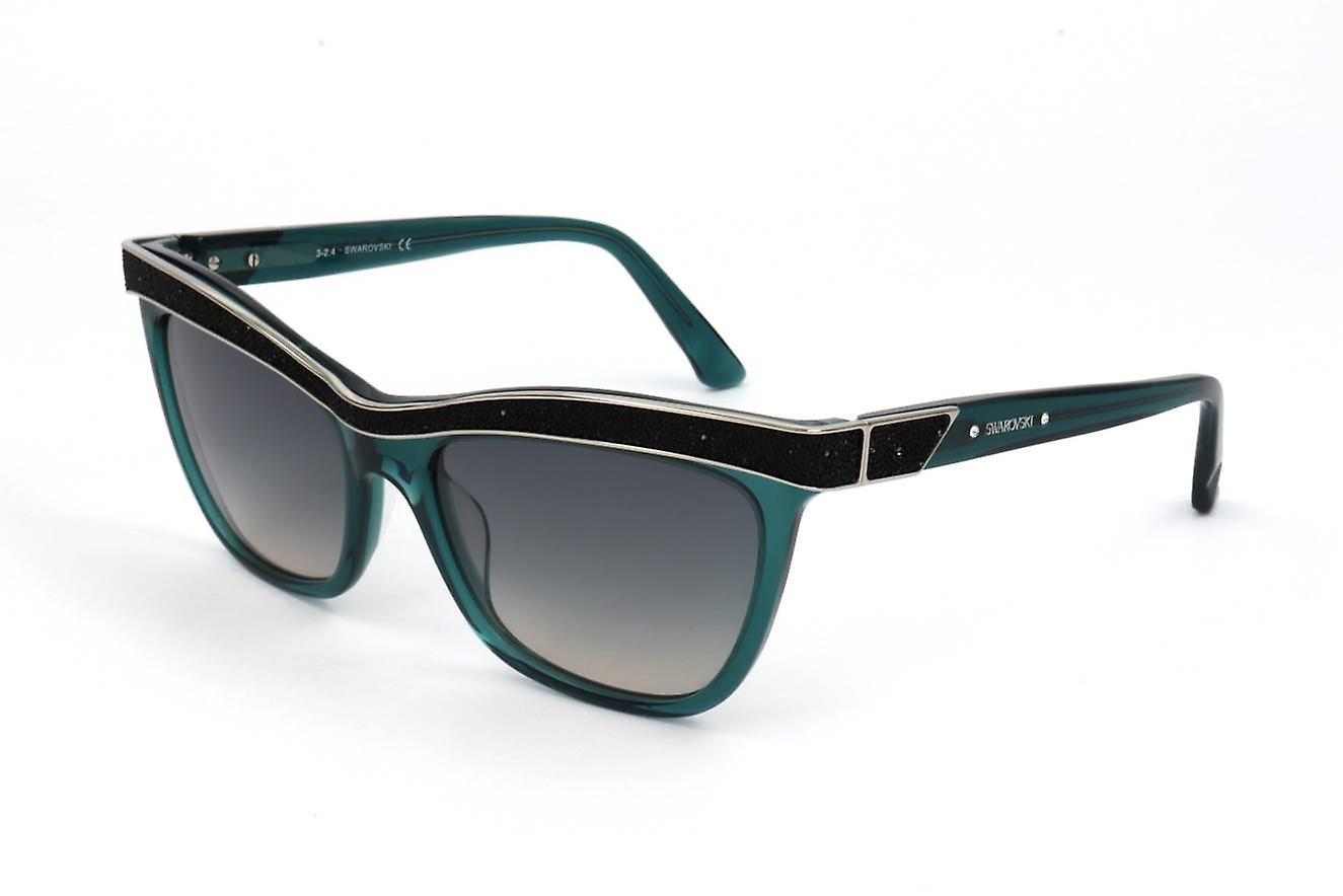 Sunglasses Swarovski SK0075 96P SHINY DARK GREEN 55/17/135 WOMAN 55 mm