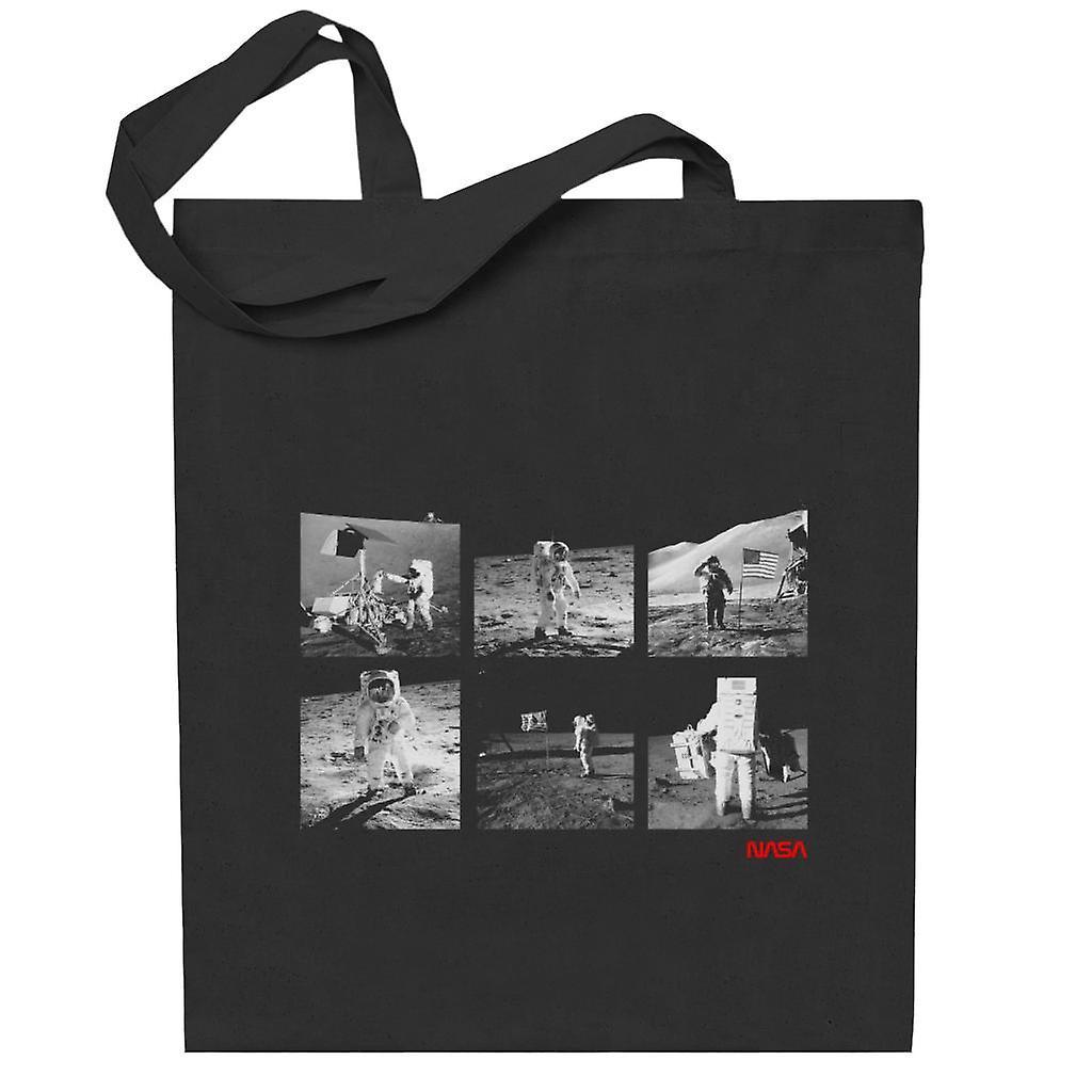 NASA Apollo 11 Landing Photos Totebag Black 38 x 42 cm