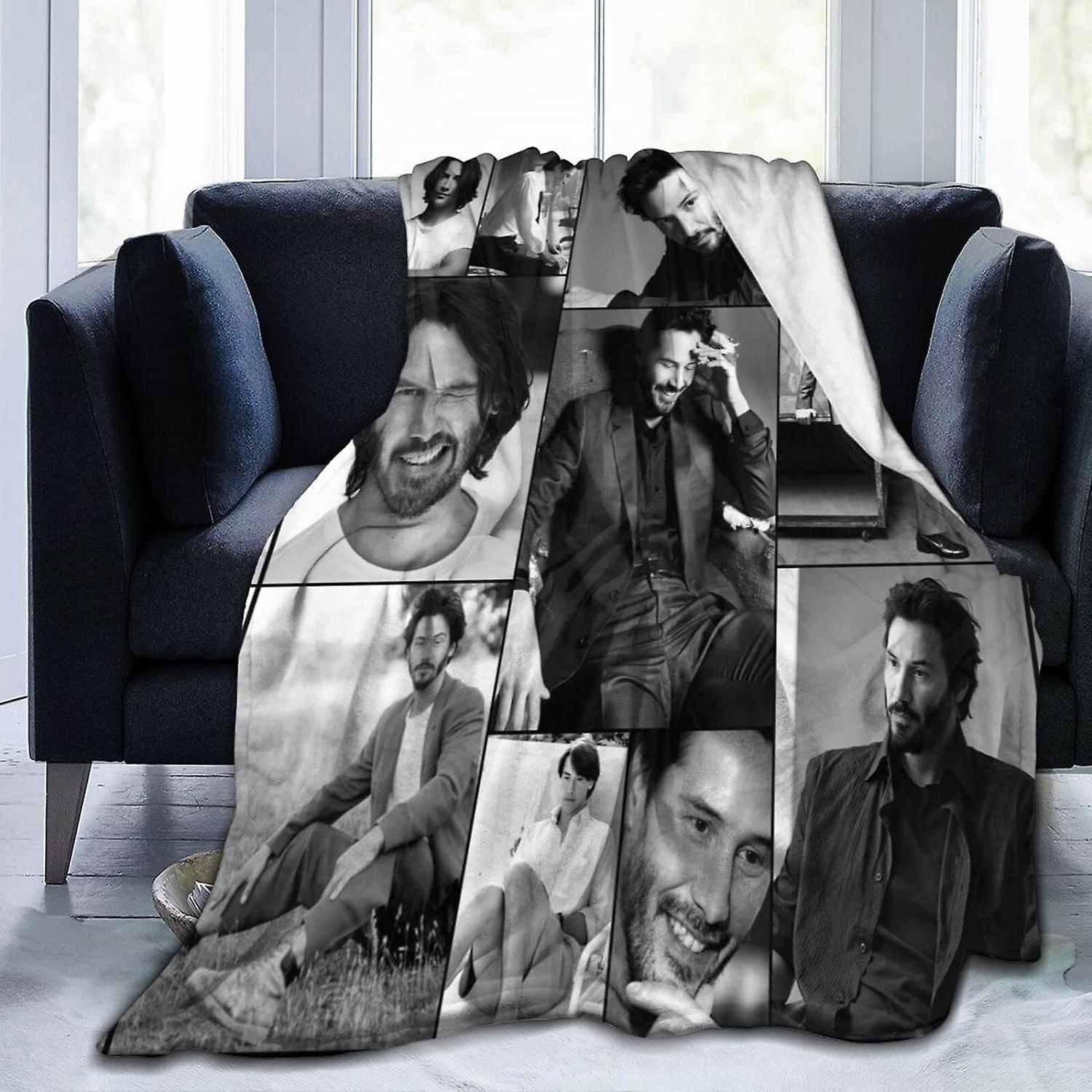 Kerota Flannel Blanket Keanu Kreeves Reeves Bedding Fleece Blanket Soft Thow Blankets Air Conditioning Blanket For Sofa Couch Living Room Bedroom 8...