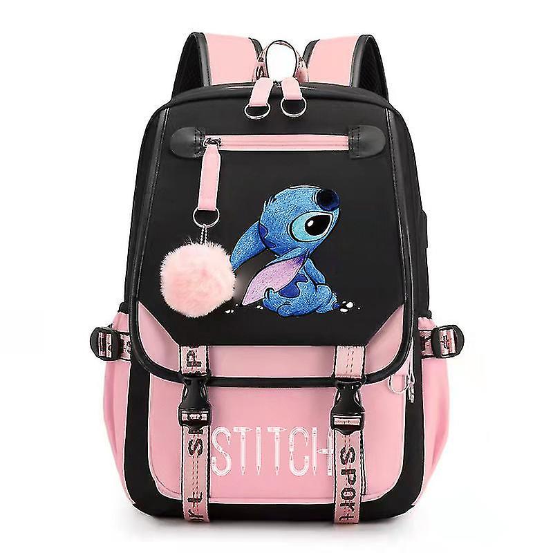 Cryin Stitch Printed Usb Rechargeable Backpack Casual Student School Bag 7