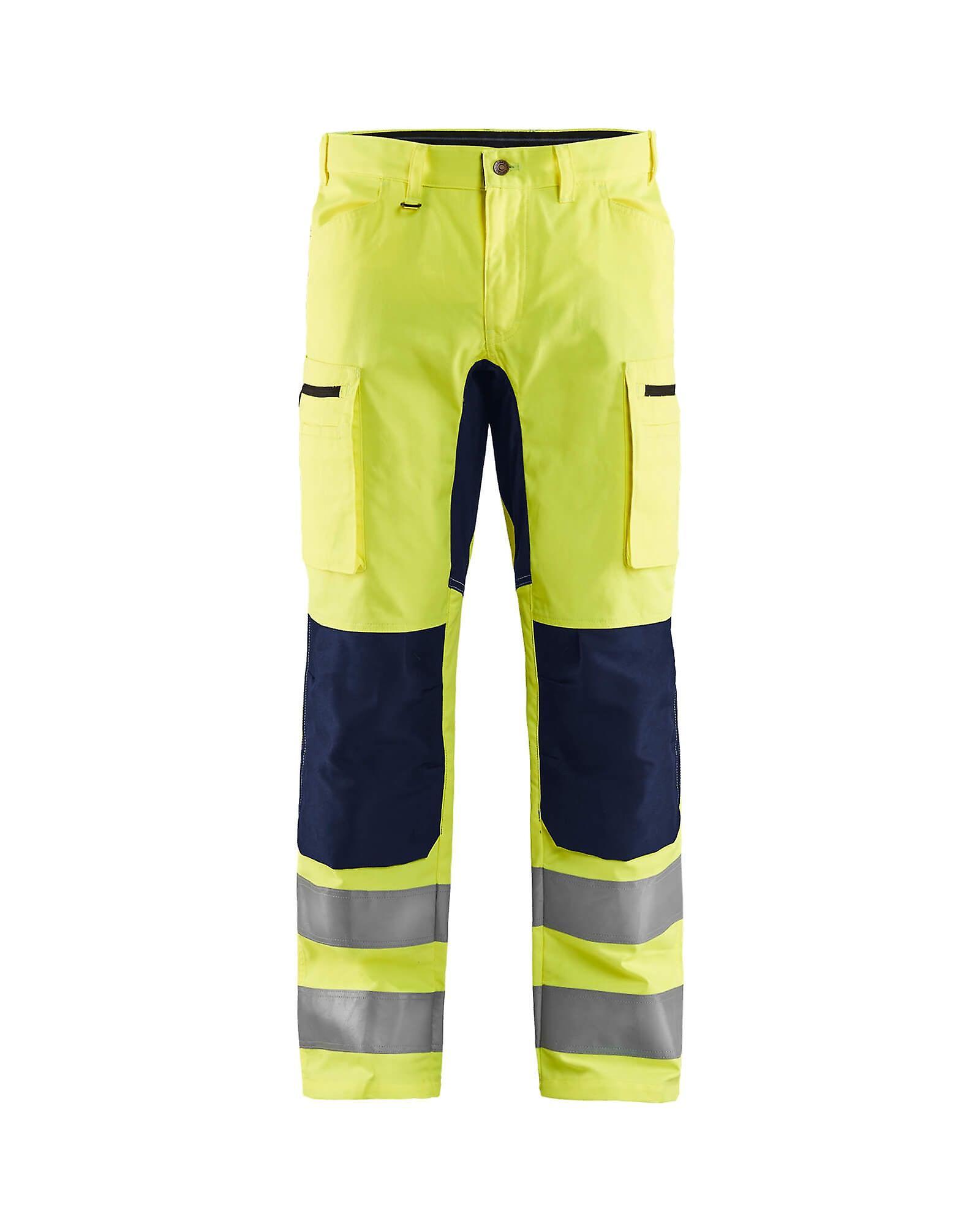 Blaklader 1585 hi-vis trousers stretch - mens (15851811) - (colours 2 of 2) Yellow/navy blue