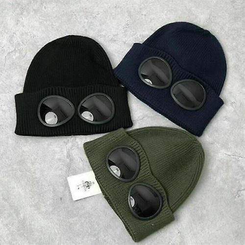 Clearv Winter Sunglasses Cap Beanie Cp Knitted Hat Men Teens Woolen Hats Punk Cap Black