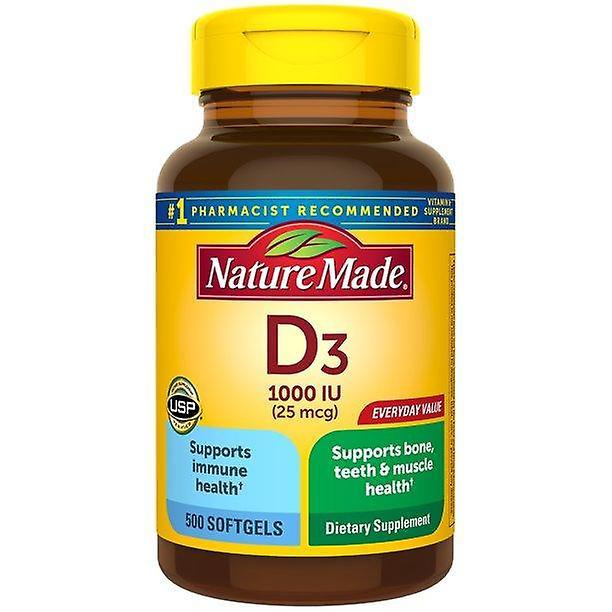 Nature Made Vitamin D3 1000 Iu (25 Mcg) Softgels, 500 Count