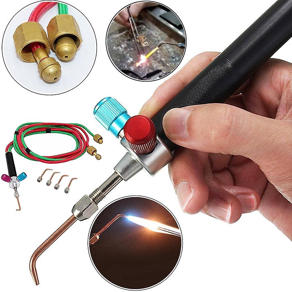 Congjing Mini Jewelry Gas Welding Micro Torch Jewelers Welding Hoses Mini Gas Little Torch Welding Soldering Kit 5 Nozzles