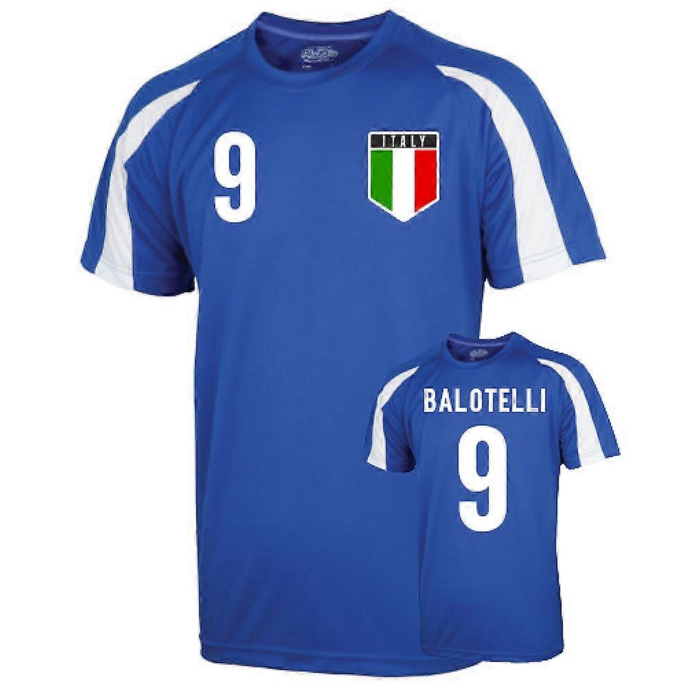 UKSoccerShop Italy Sports Training Jersey (balotelli 9) Blue Large (42-44 inch)