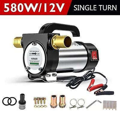 Ddyyhe 220v Electric Oil Pump Dc 12v/24v Self Priming For Diesel Kerosene Transfer Fuel Oil Well Water Pump 50l/min Forward And Reverse 12V single ...