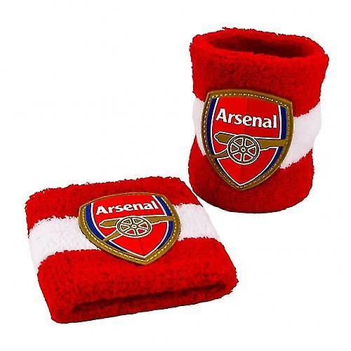 Arsenal FC Crest Cotton Wristband (Pack of 2) Red/White One Size