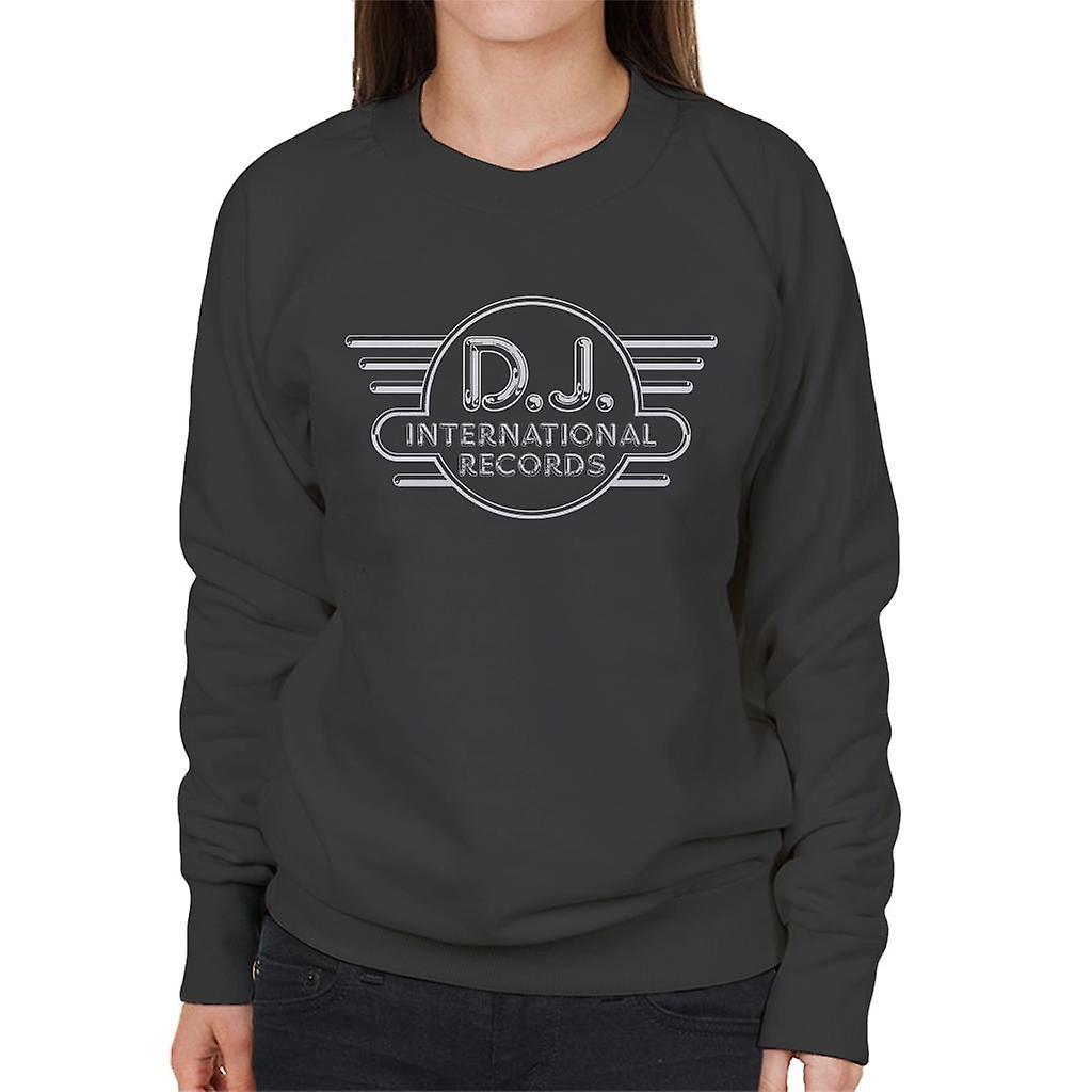 DJ International Records Logo Women's Sweatshirt Charcoal Medium