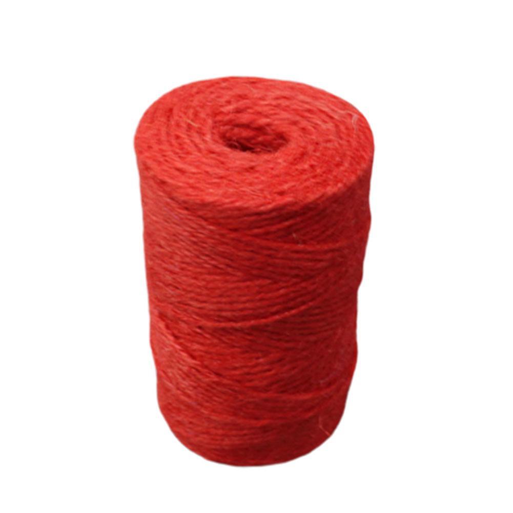 Sinknap 50/100cm Jute Twine Hemp Rope Diy Craft String Cord Wedding Party Decoration Red 50m