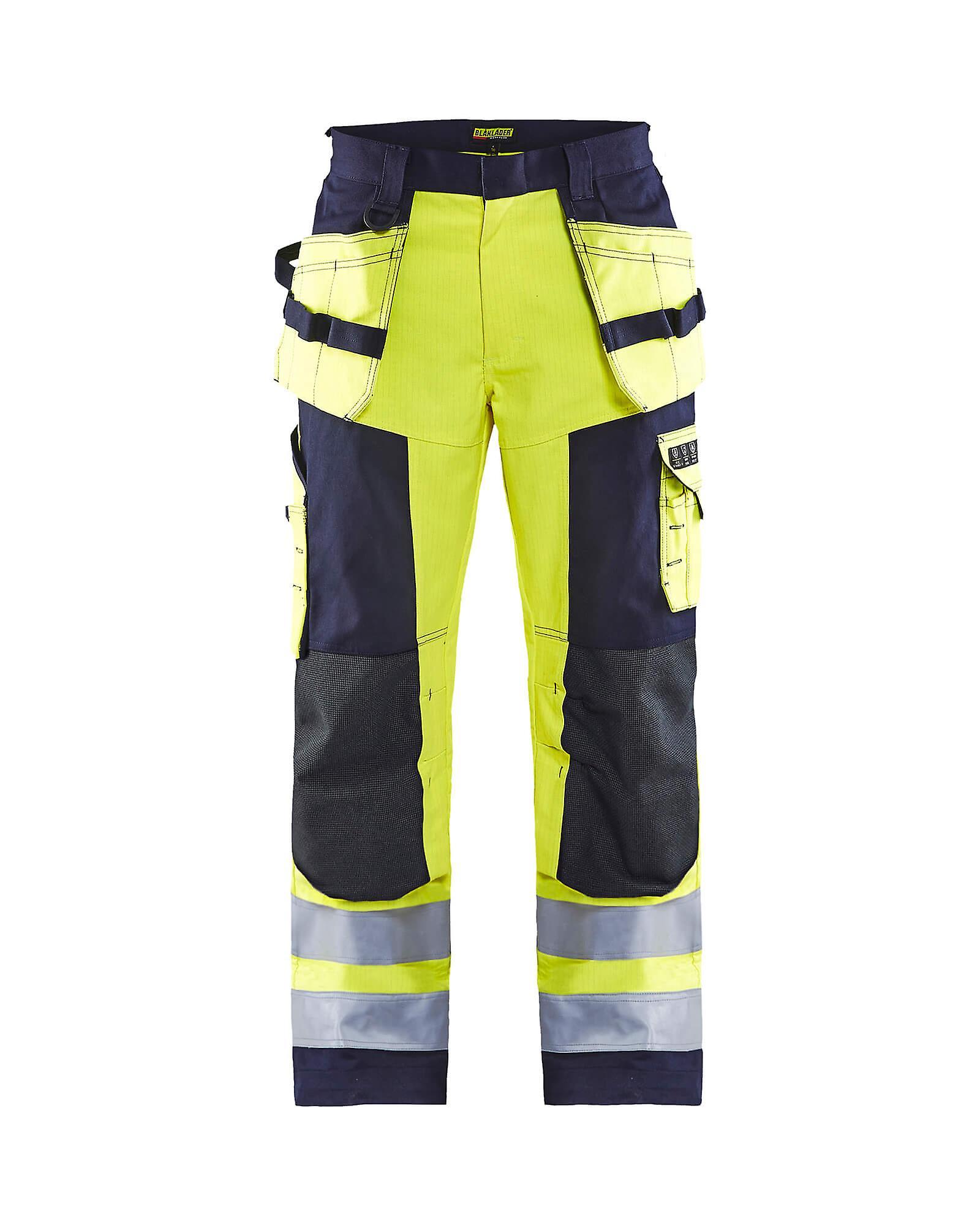 Blaklader 1579 hi-vis multinorm craftsman trousers - mens (15791514) Yellow/navy blue