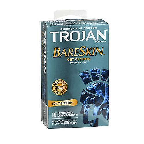 Trojan Condom Sensitivity Bare Skin Lubricated, 10 CT (Pack Of 1)