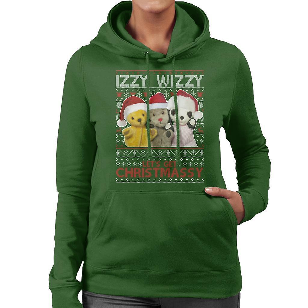 Sooty Christmas Izzy Wizzy Women's Hooded Sweatshirt Bottle Green XX-Large