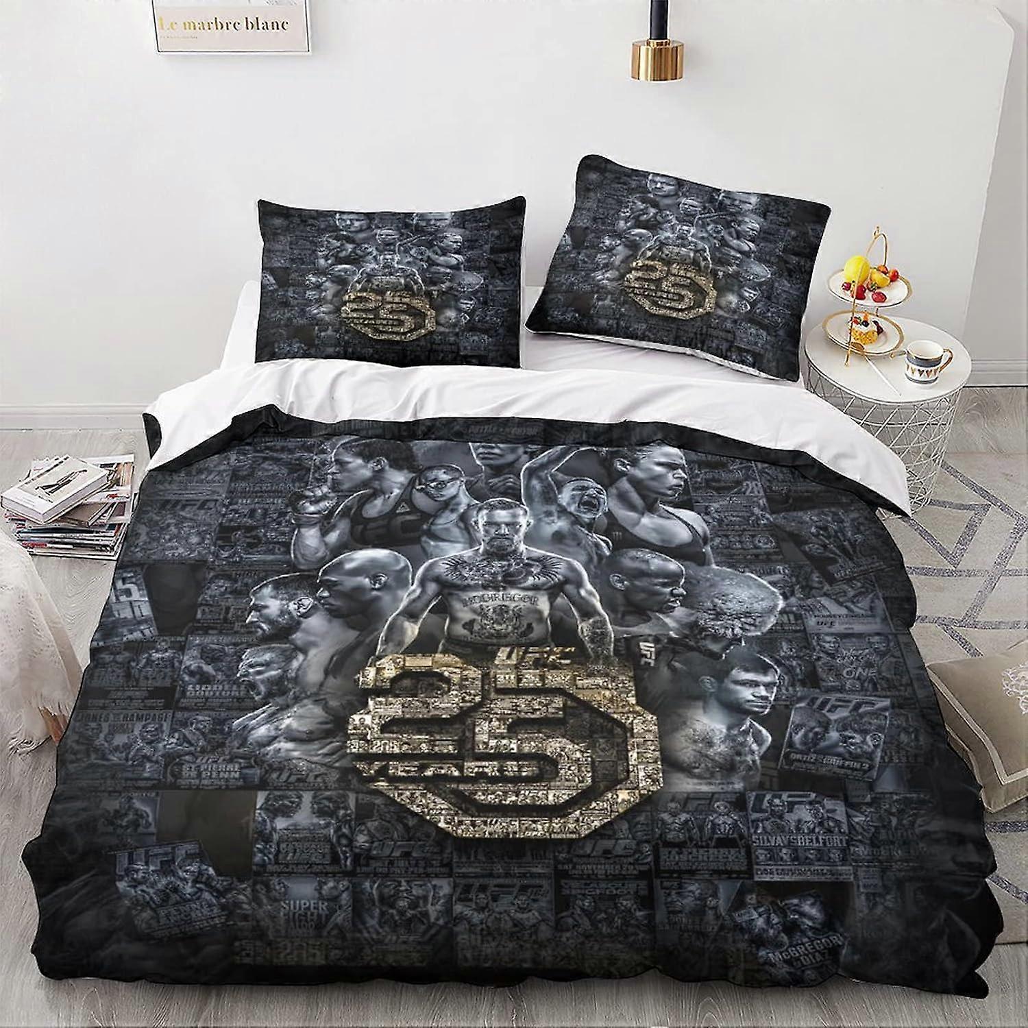 Kerota UFC MMA Fighter Duvet Cover, Children's Girls' Bedding Set, Reversible Duvet Cover Sets, Bedding Set with Single135x200cm