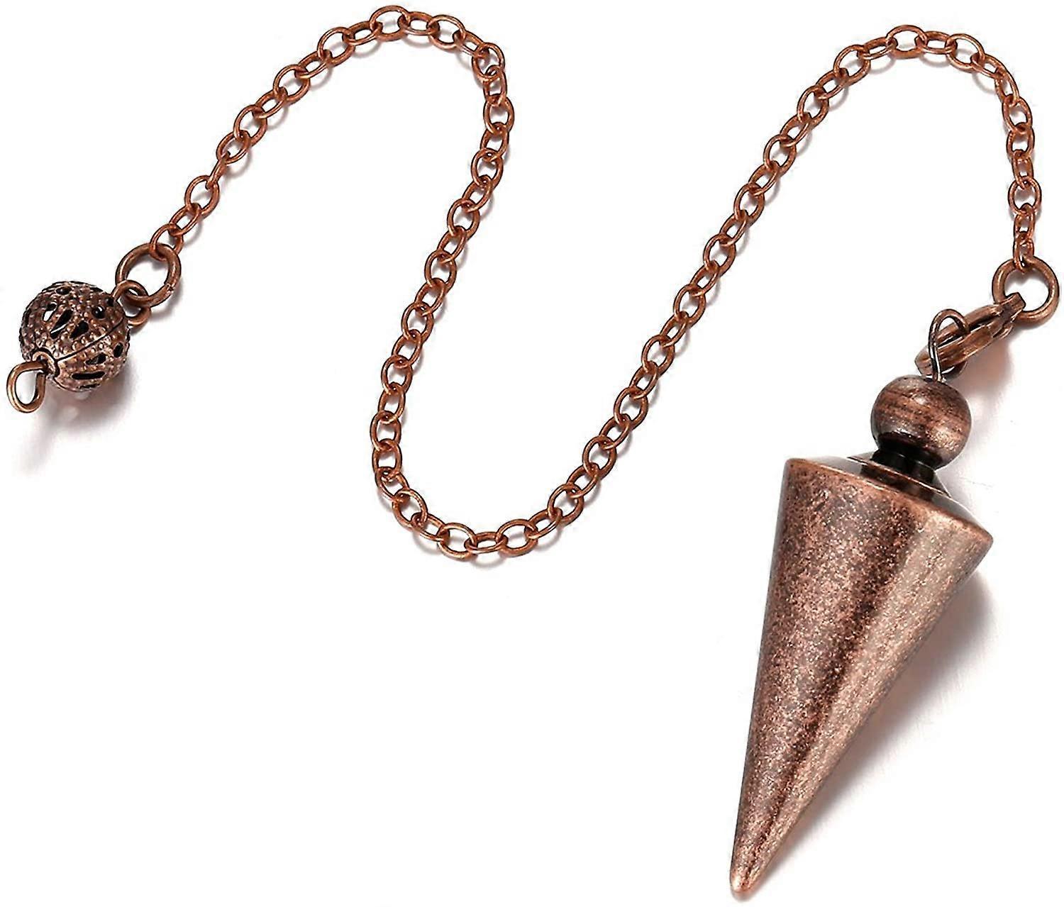 Zhiyi Bronze Metal Copper Spiritual Point Pendulum for Divination Healing Dowsing Wicca Balancing Pointed Cone Pendant Pendulum