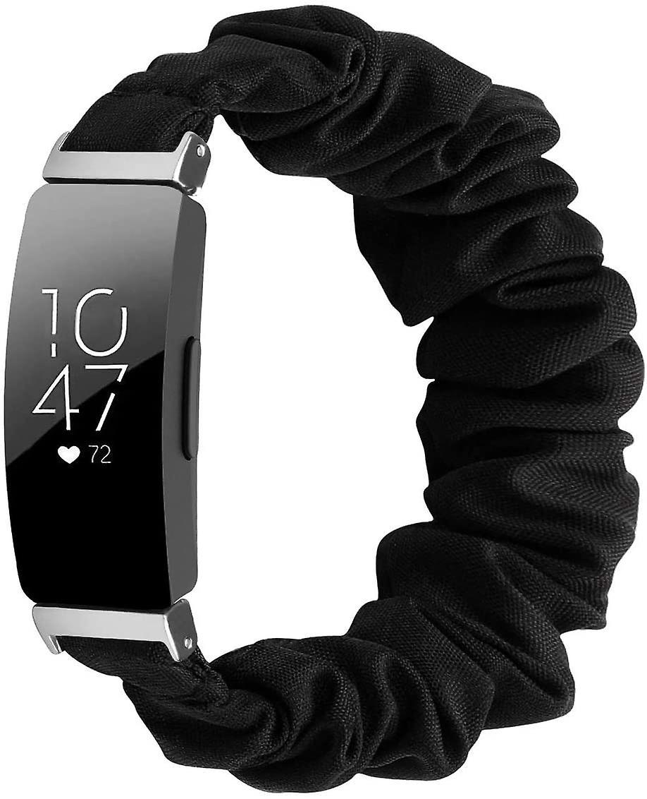 Wonderful Suitable For Fitbit Inspire Fashion Watch Inspire Hr Polyester Wreath Hair Tie Elastic Strap Black Large