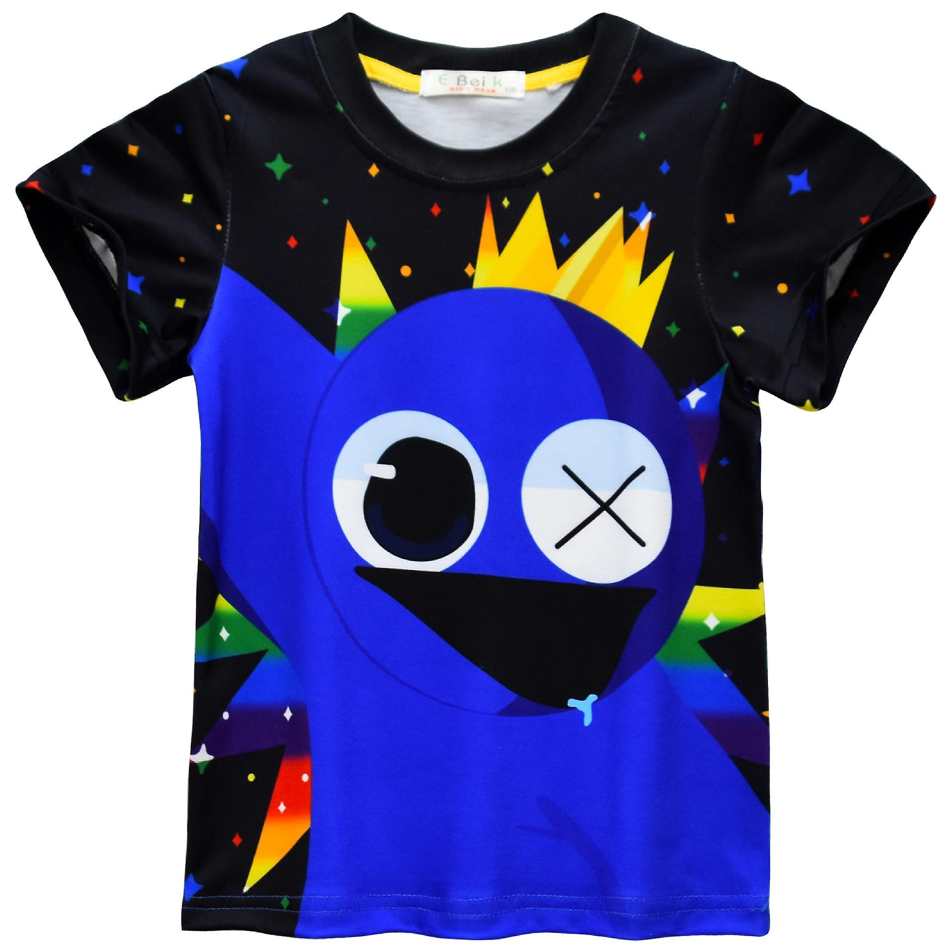 Shznv Rainbow Friends Roblox Rainbow Friends Short-sleeved Children's T-shirt Tops 130cm